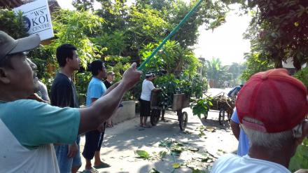 Antisipasi Pohon Tumbang, Warga Ketonggo Gotong Royong Pangkas Ranting Ranting Pohon